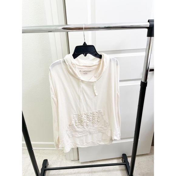 Rampage cream lightweight cropped hoodie - Picture 1 of 6